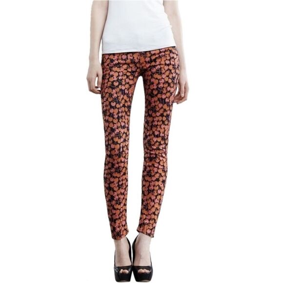 MOTHER The Looker Cherry Print Jeans Denim Sz 28 - Picture 1 of 11